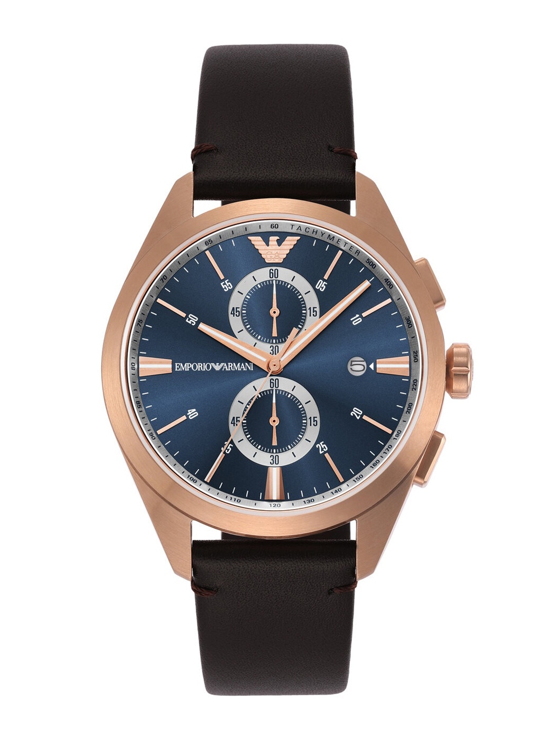 

Emporio Armani Men Leather Straps Analogue Watch AR11554, Blue