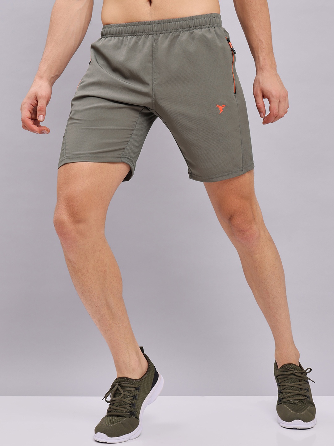 

Technosport Men Slim Fit Mid-Rise Rapid-Dry Sports Shorts, Grey