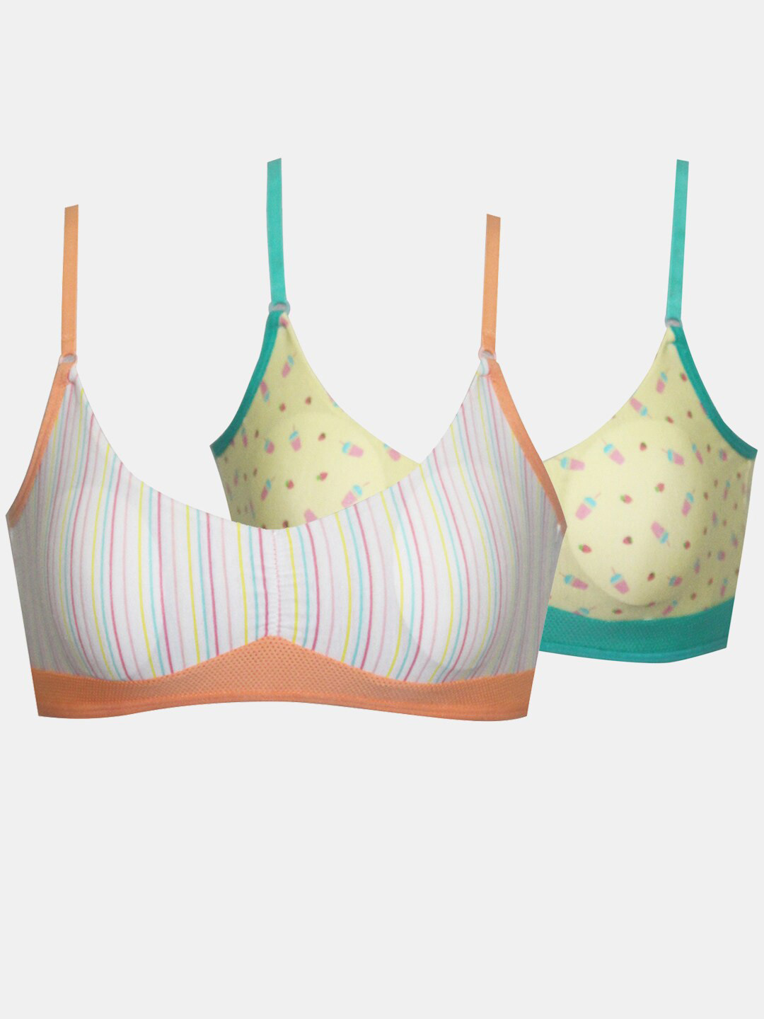 

Dazzle Girls Pack Of 2 Non-Wired Padded Seamless Beginners Bra With All Day Comfort, Green