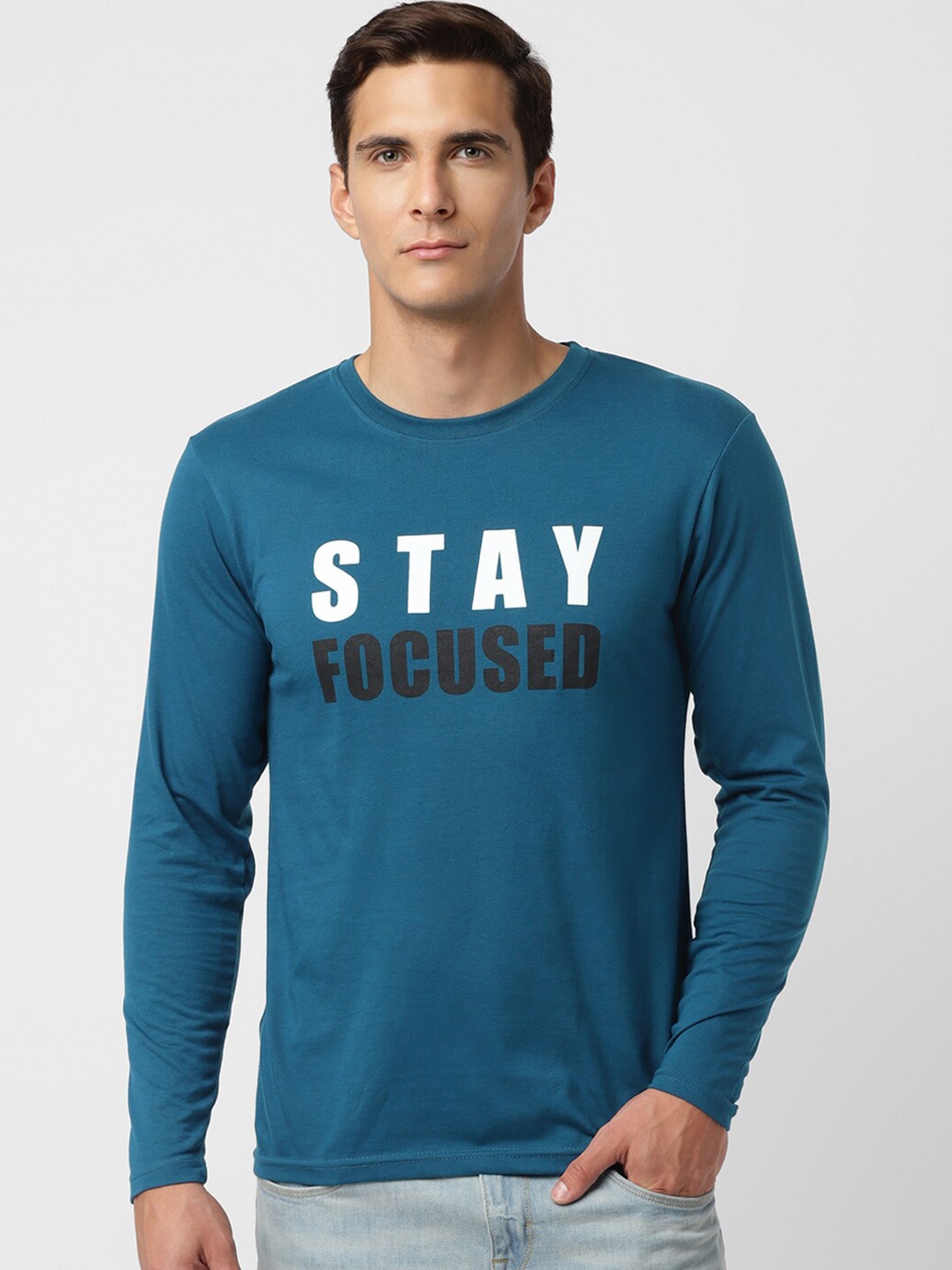 

UrbanMark Typography Printed T-Shirt, Teal