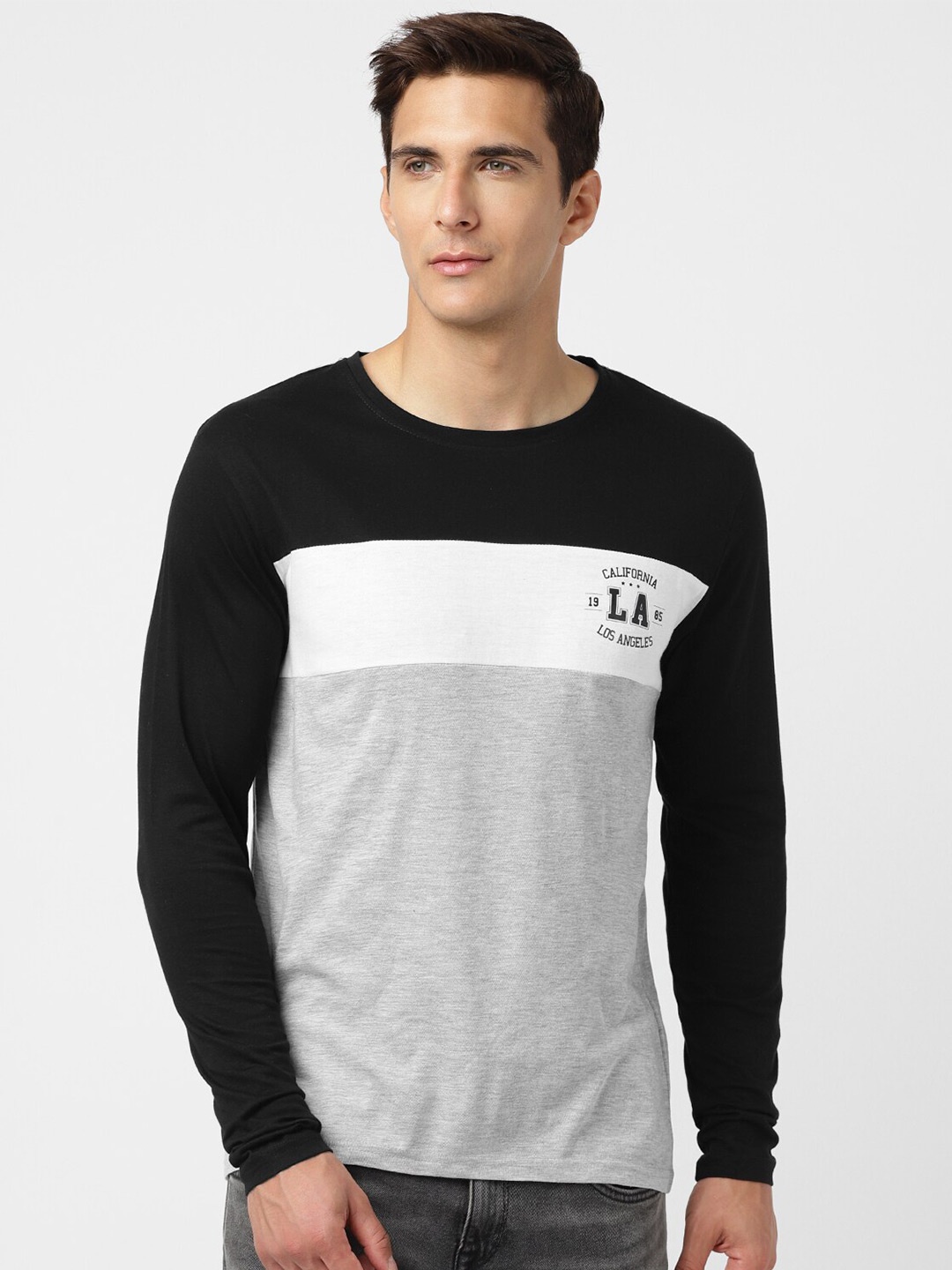 

UrbanMark Colourblocked Round Neck T-Shirt, Black