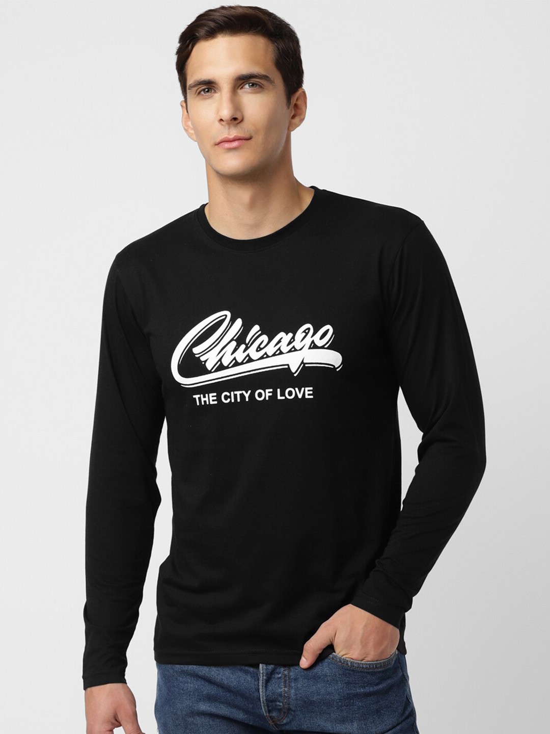 

UrbanMark Typography Printed T-Shirt, Black