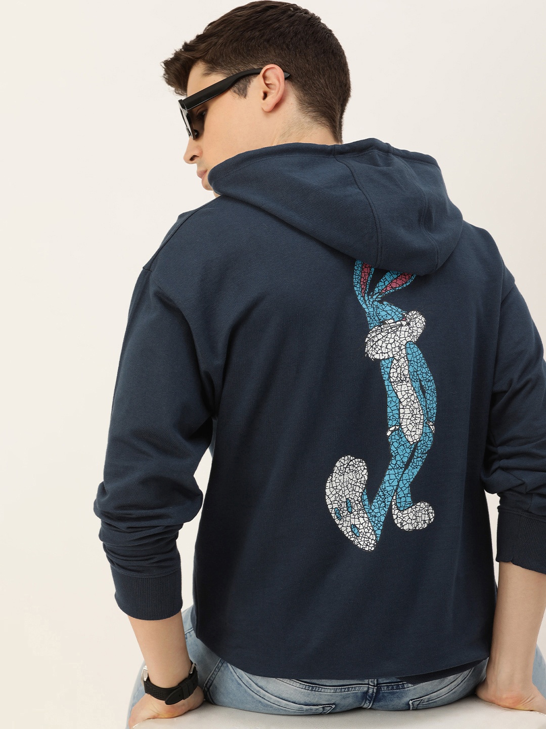 

Kook N Keech Men Graphic Printed Hooded Sweatshirt, Navy blue