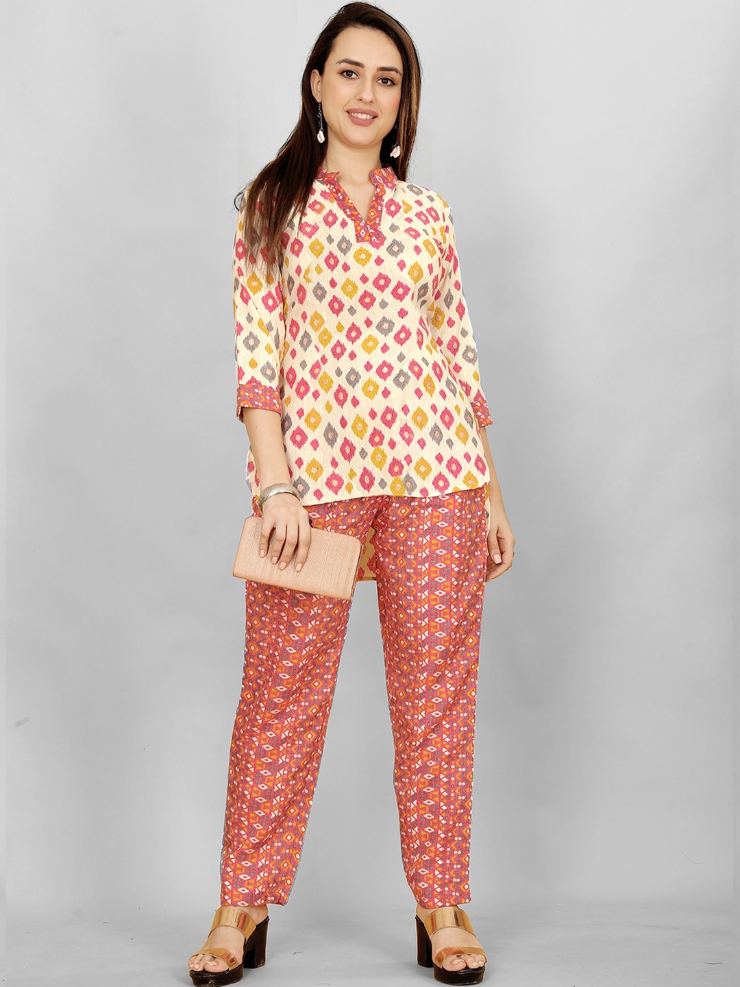 

Lilots Printed Tunic & Trouser, Cream