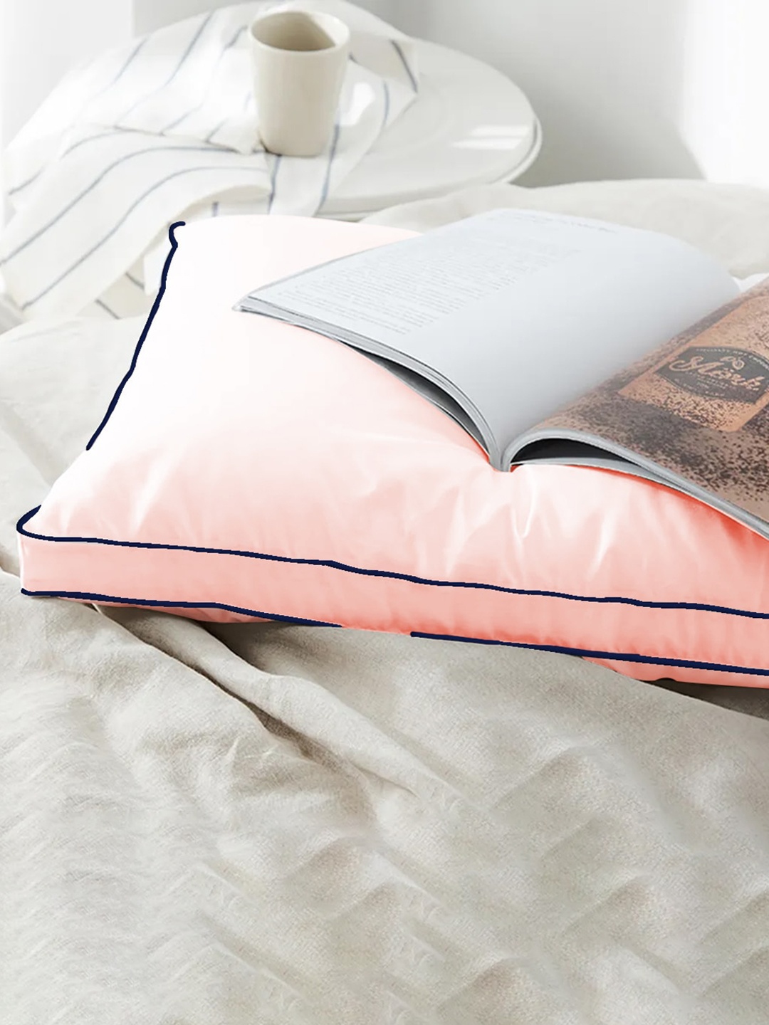 

Adbeni Pink & Blue Microfiber Soft Cotton Sleep Pillow