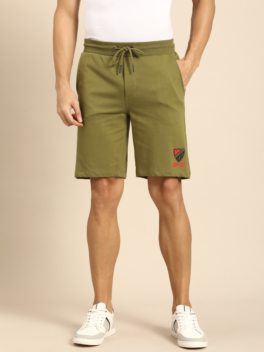 

Being Human Men Pure Cotton Shorts, Olive