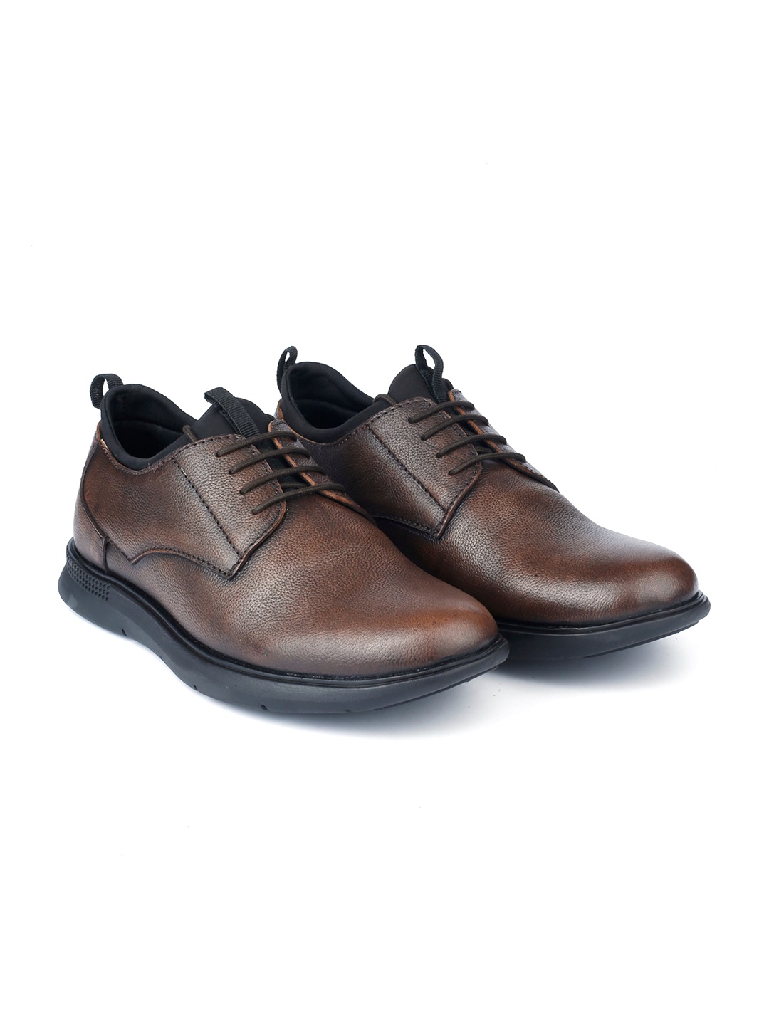 

LEFORE Men Formal Leather Derbys, Brown