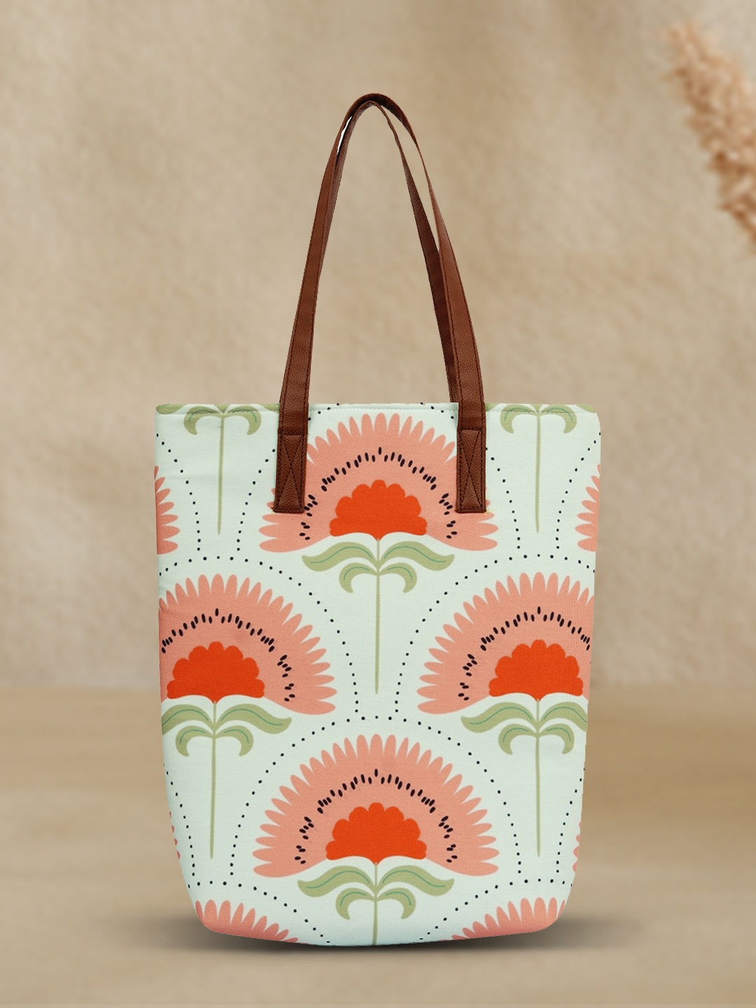 

Sangria Floral Printed Shopper Tote Bag, Green