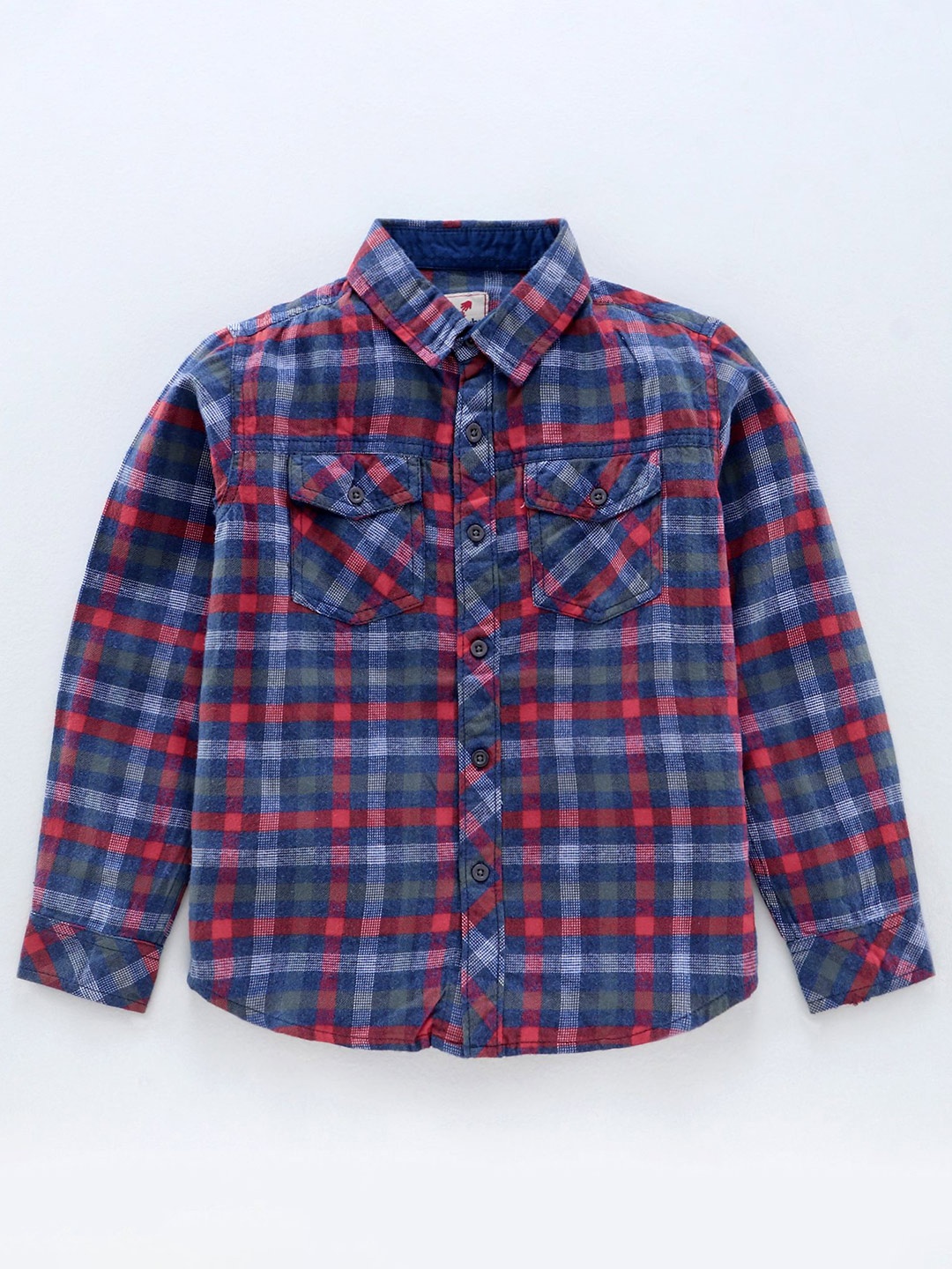 

JusCubs Boys Premium Tartan Checks Cotton Casual Shirt, Red