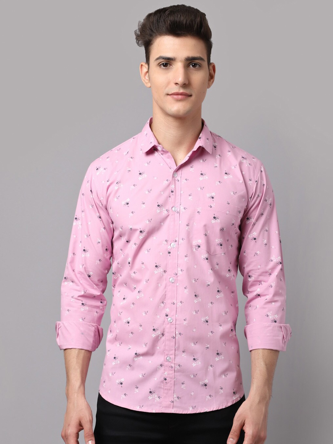 

HANUMNTRA Floral Printed Comfort Opaque Casual Shirt, Pink