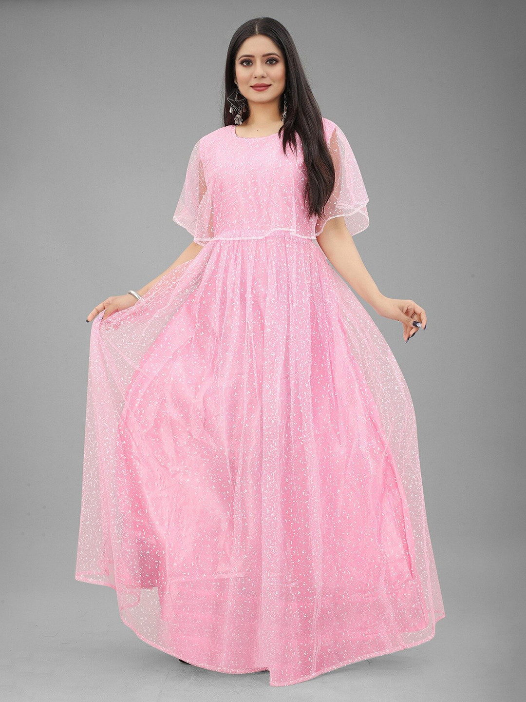 

APNISHA Embellished Maxi Dress, Pink
