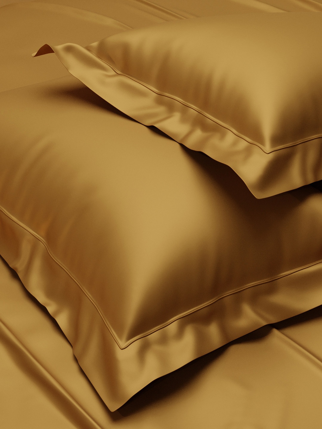 

Stoa Paris Set of 2 Date Night Pieces Eternal Glow Solid Satin Pillow Covers, Brown