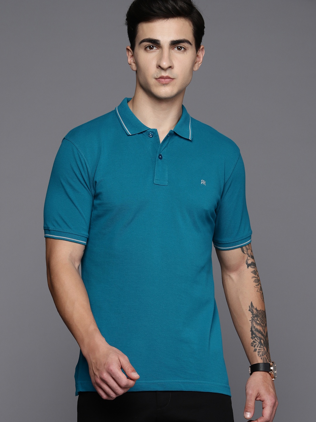 

Raymond Polo Collar Pure Cotton T-shirt, Teal