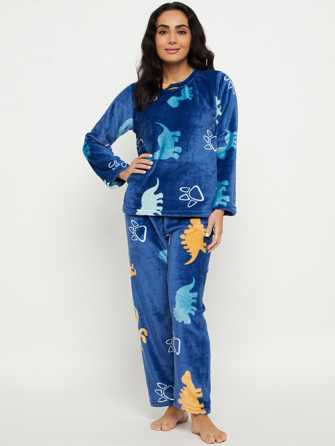 

Camey Conversational Printed Night suit, Navy blue