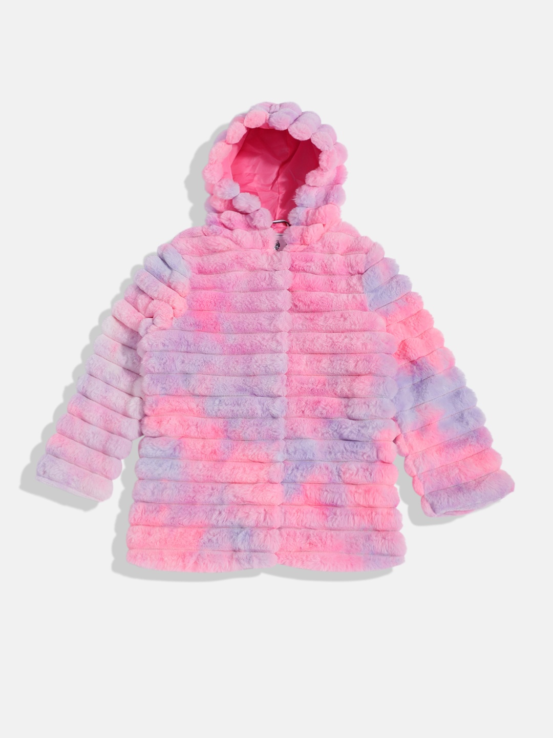 

U.S. Polo Assn. Kids Girls Self Design Tailored Jacket, Pink