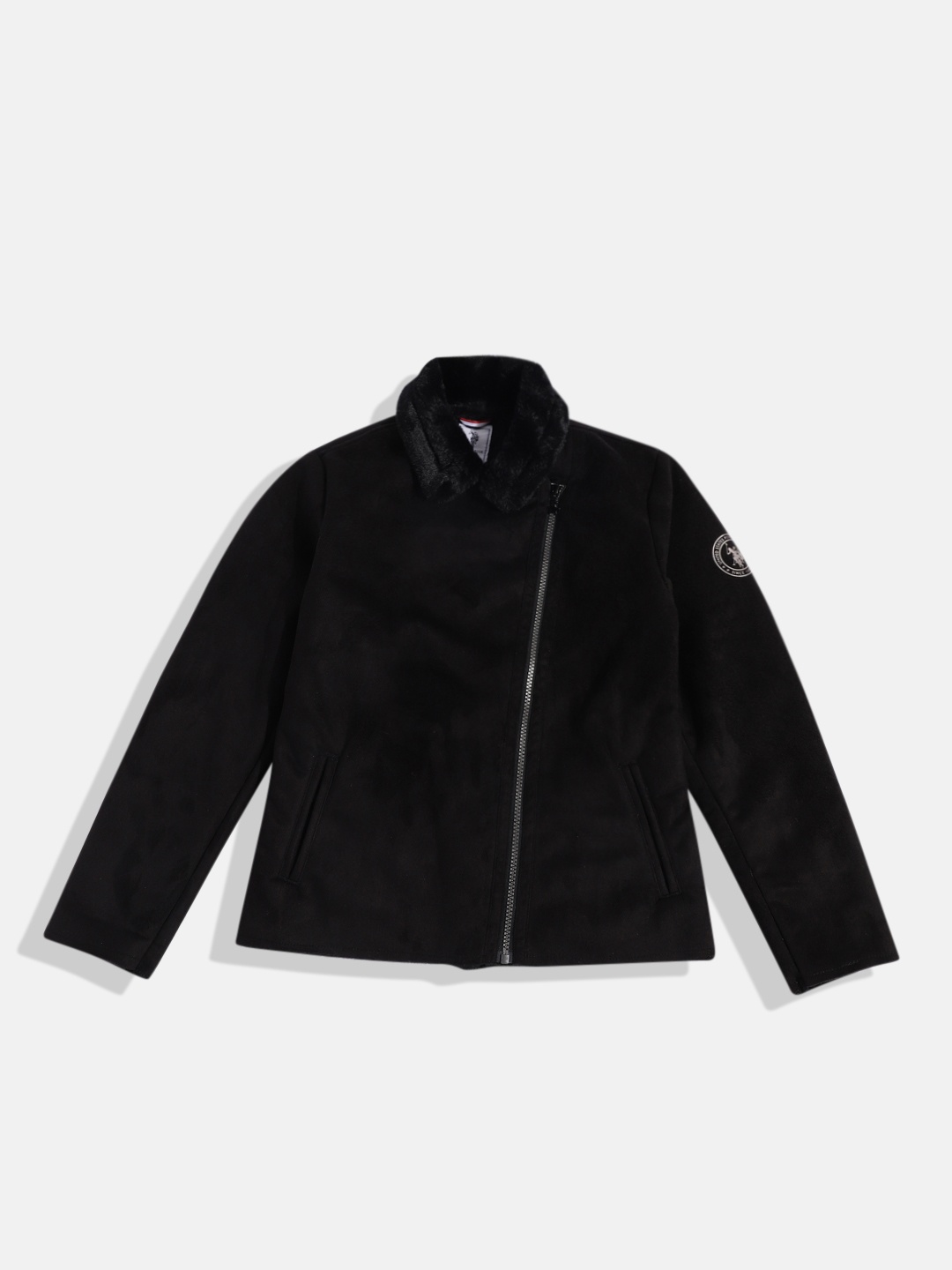 

U.S. Polo Assn. Kids Girls Solid Tailored Jacket, Black