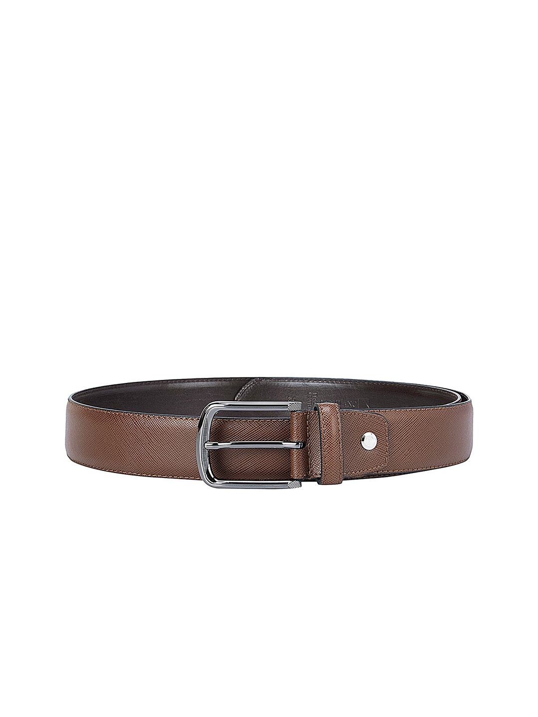 

Da Milano Men Textured Leather Formal Belt, Brown