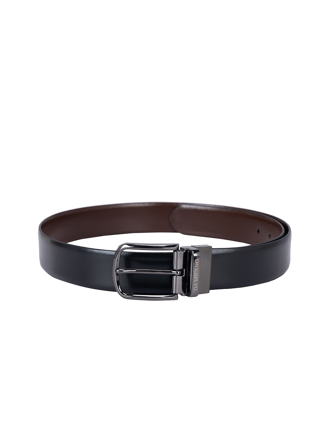 

Da Milano Men Leather Reversible Formal Belt, Black