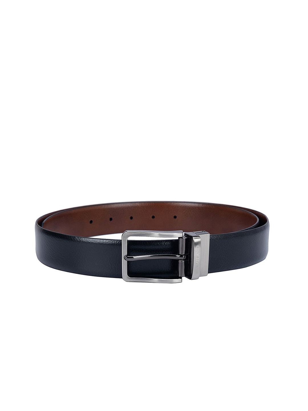 

Da Milano Men Textured Leather Reversible Formal Belt, Black