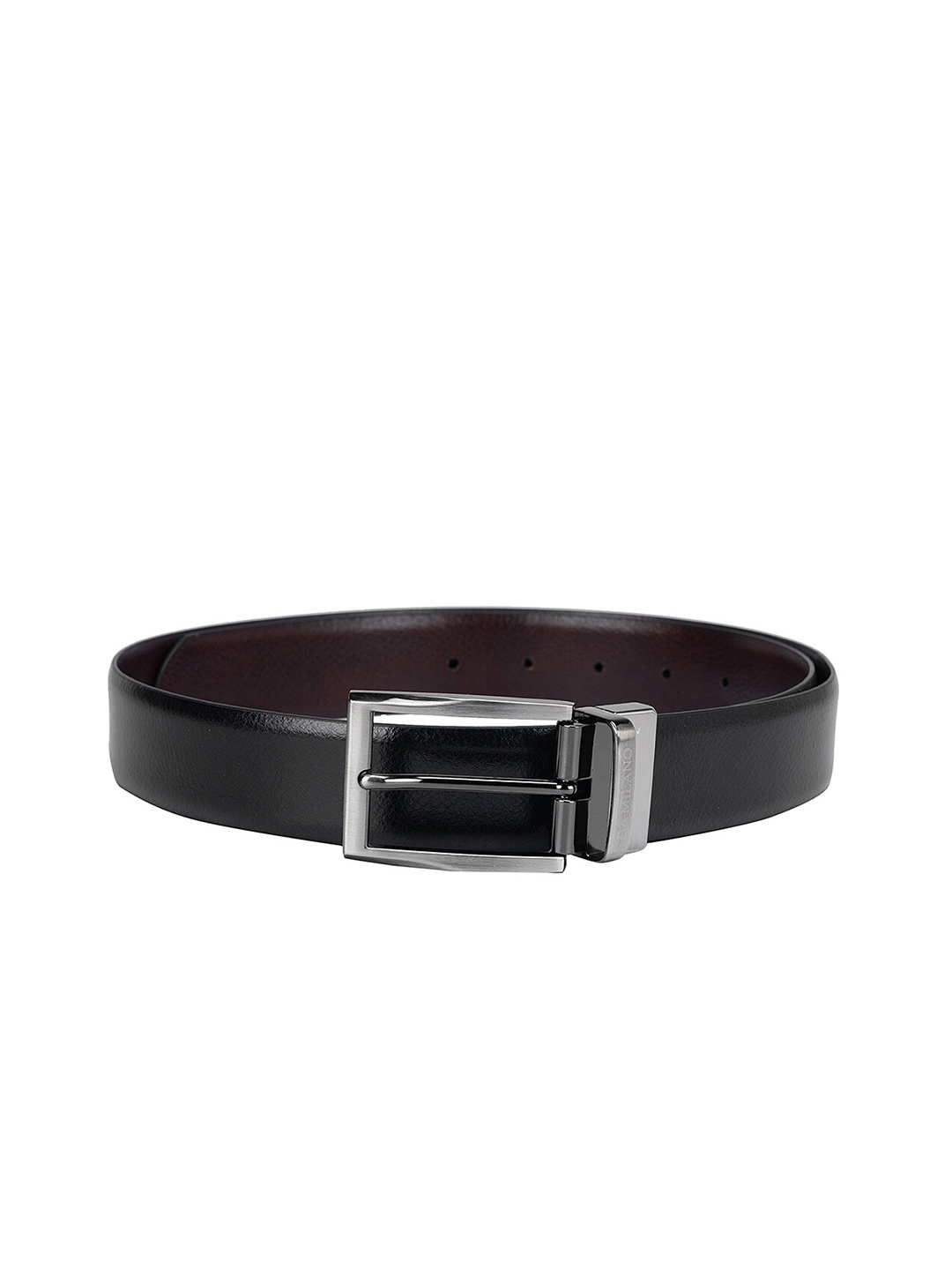 

Da Milano Men Textured Leather Reversible Formal Belt, Black