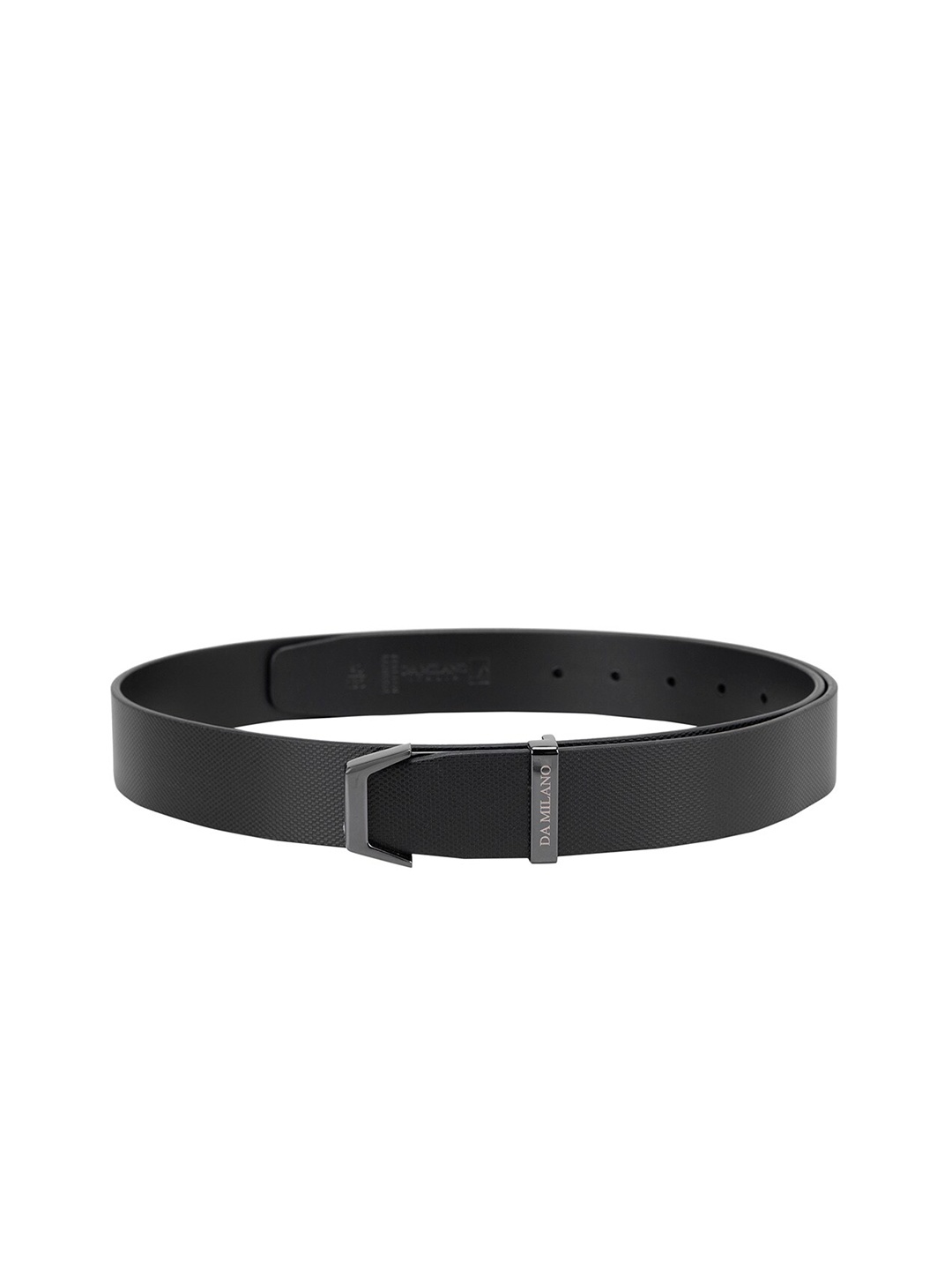 

Da Milano Men Textured Leather Formal Belt, Black