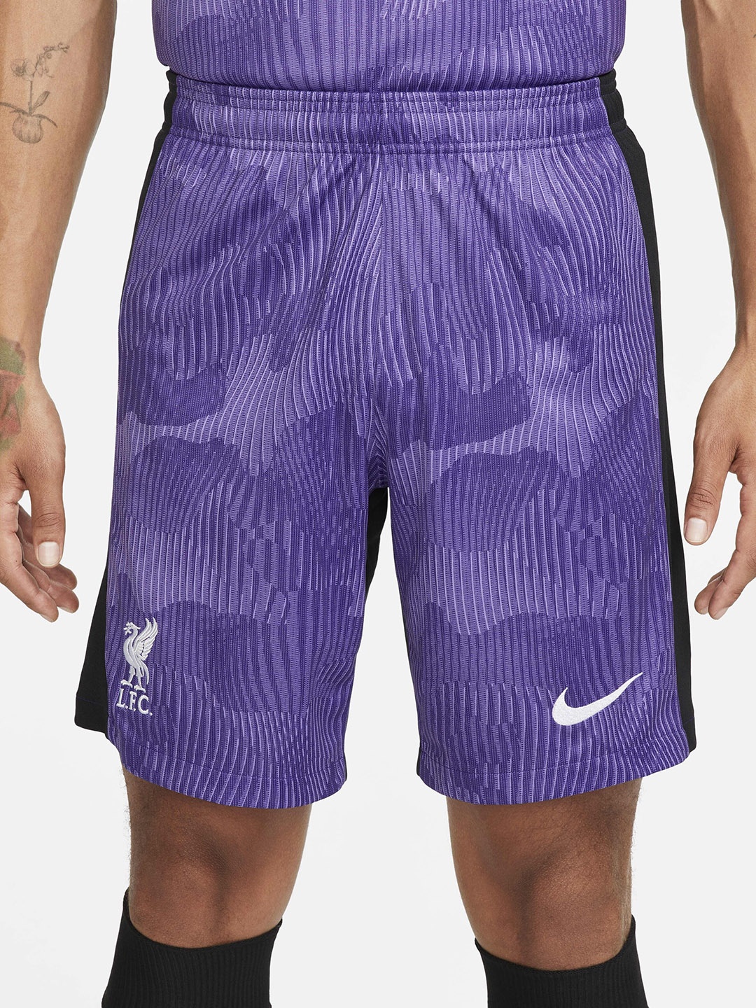 

Nike Liverpool F.C. 2023/24 Stadium Third Men Dri-FIT Slim-Fit Football Sports Shorts, Purple