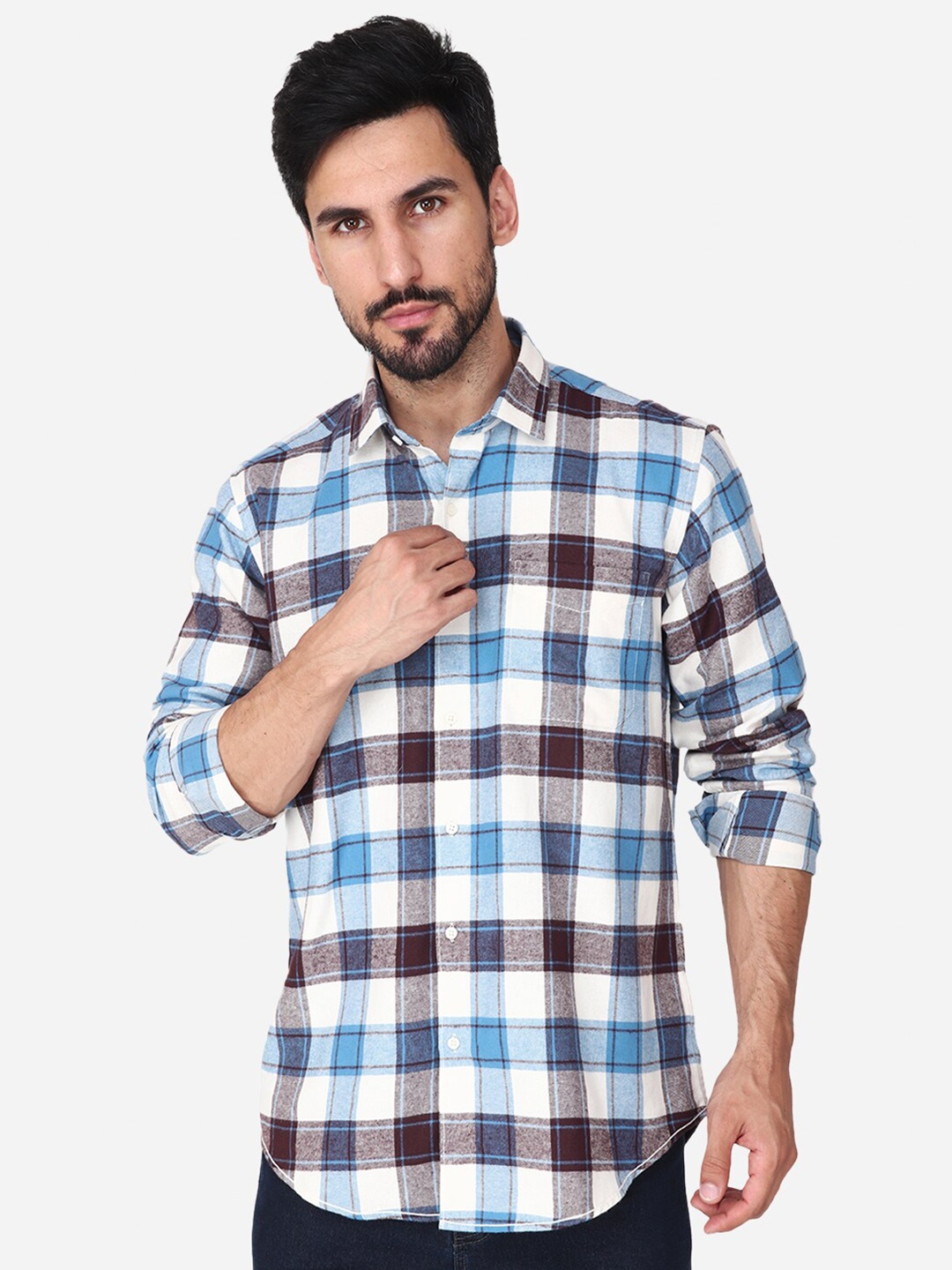 

Steele Classic Gingham Checks Checked Casual Shirt, Blue