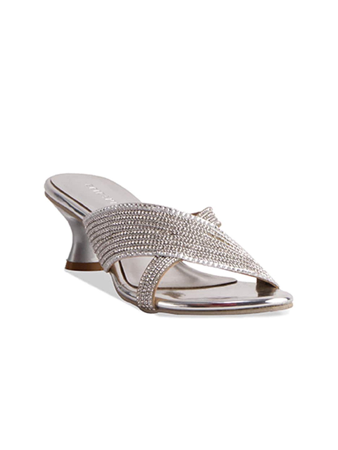 

ERIDANI Ayra Embellished Party Kitten Heels, Silver