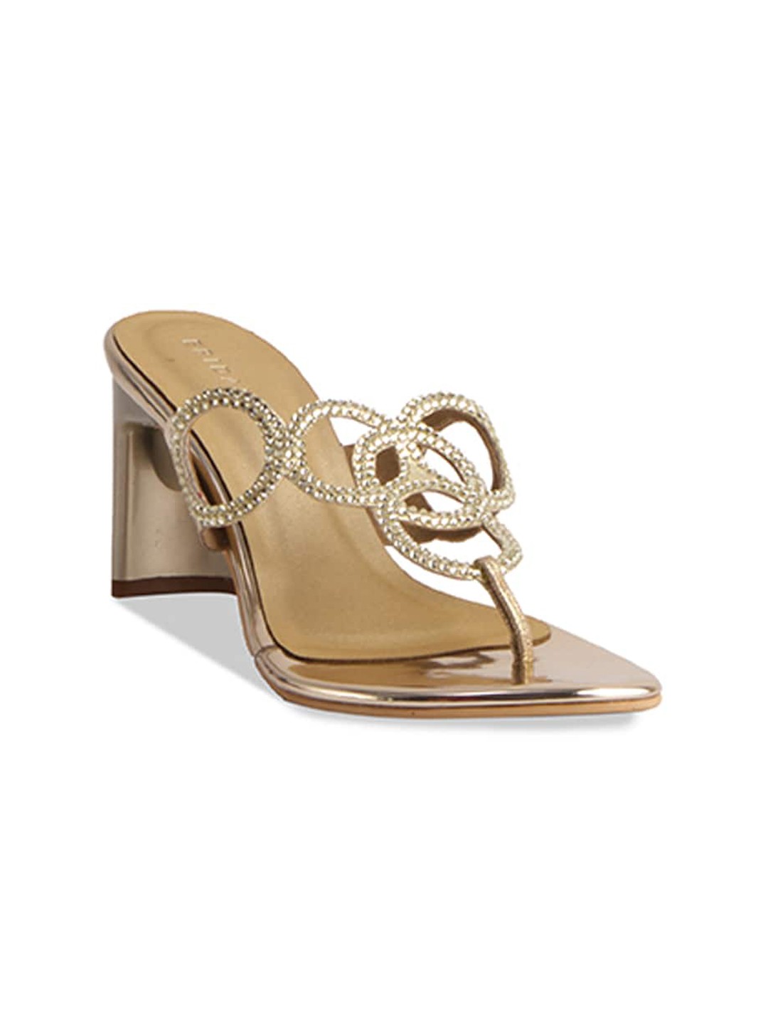 

ERIDANI Quinn Embellished Block Heels, Gold