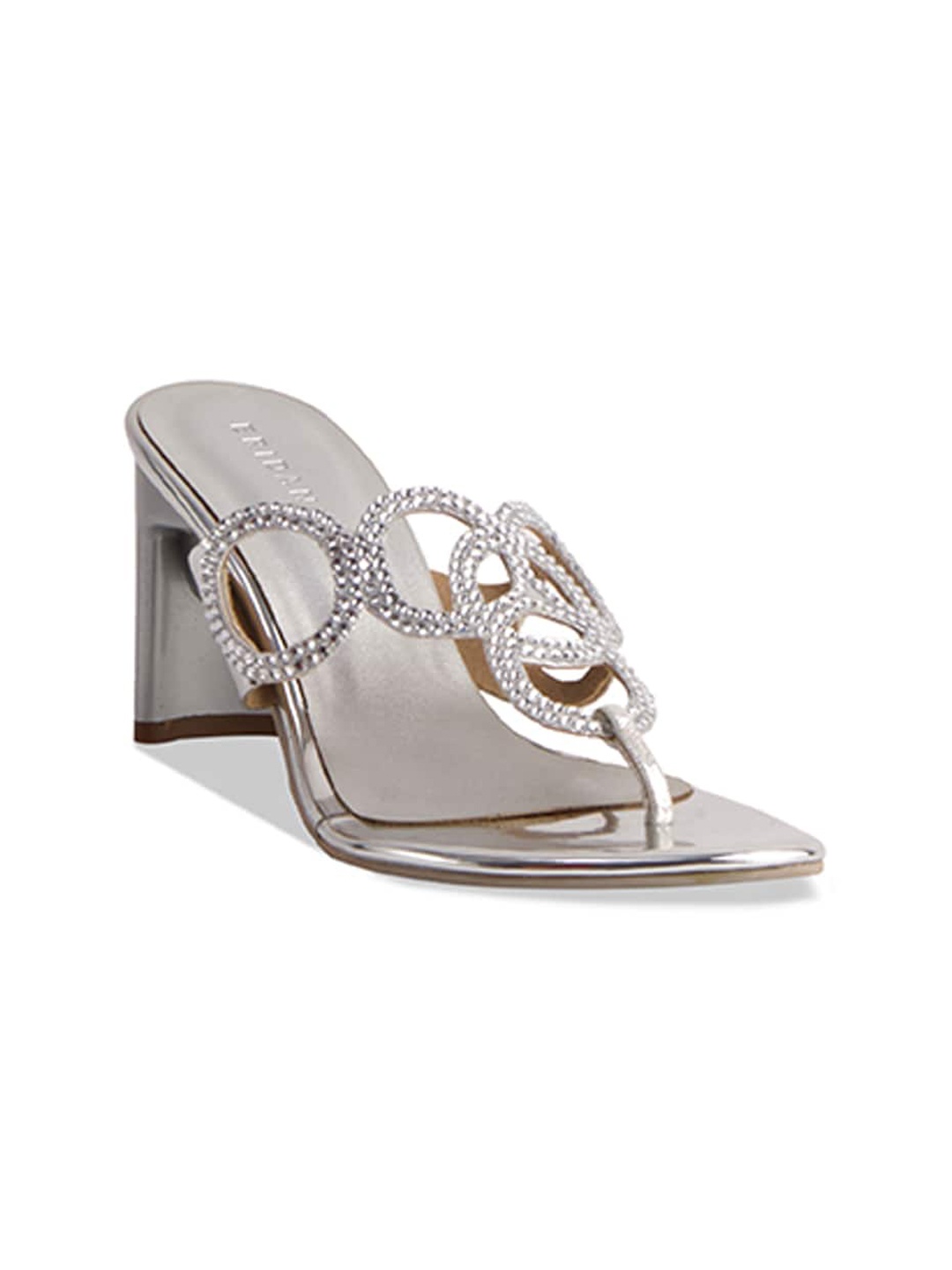 

ERIDANI Quinn Embellished Party Slim Heels, Silver