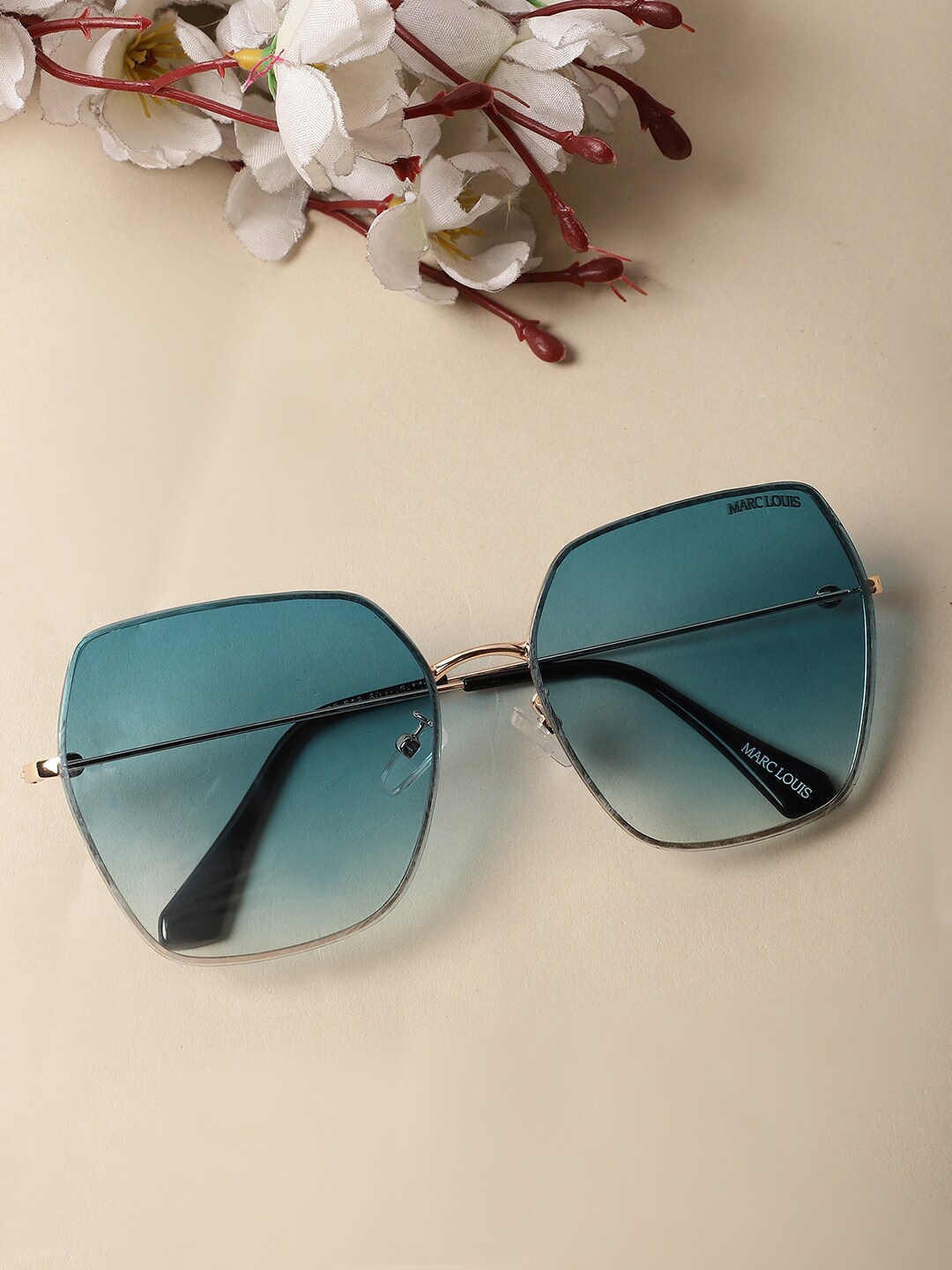 

MARC LOUIS Unisex Square Sunglasses with UV Protected Lens L B80-518, Green