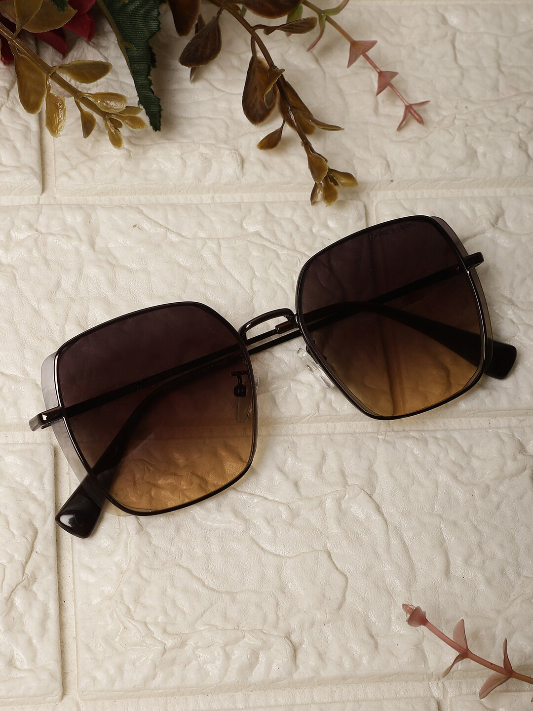 

MARC LOUIS Unisex Square Sunglasses with UV Protected Lens, Brown