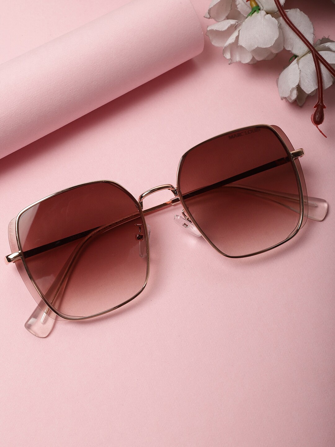 

MARC LOUIS Unisex Lens & Square Sunglasses with UV Protected Lens, Brown