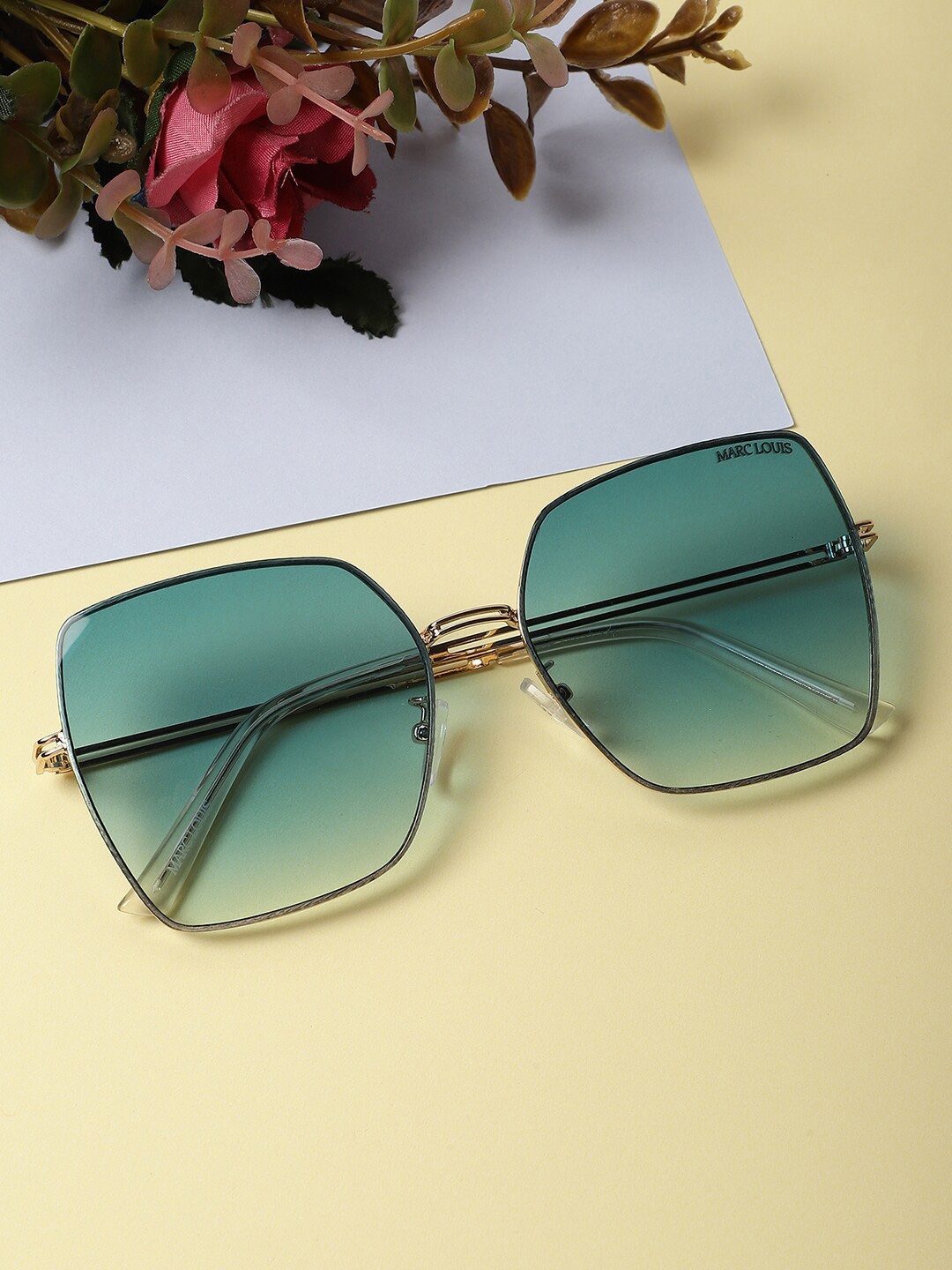

MARC LOUIS Unisex Square Sunglasses with UV Protected Lens, Blue