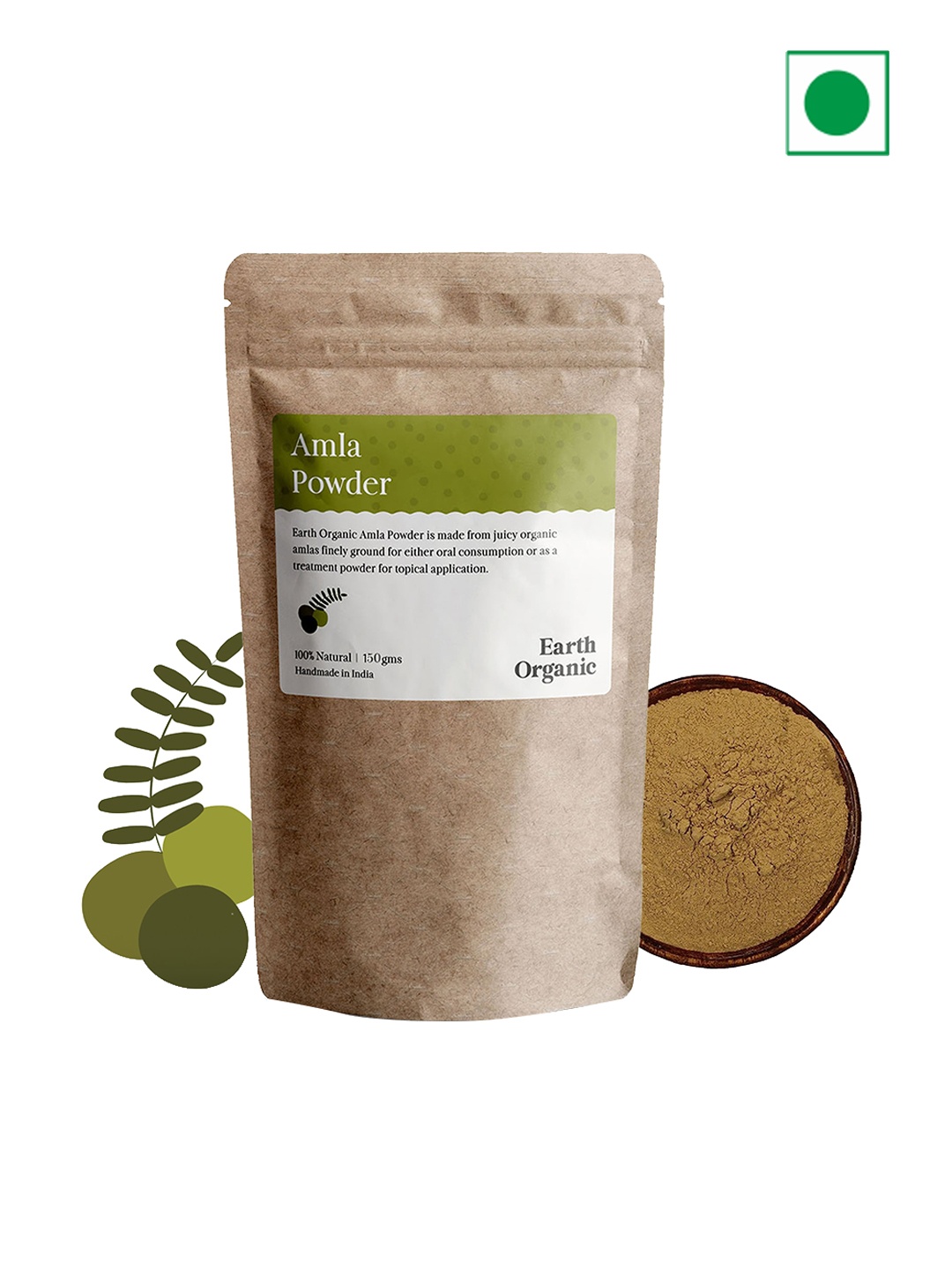 

Earth Organic Natural & Organic Amla Powder Face & Hair Pack - 150 g, Brown