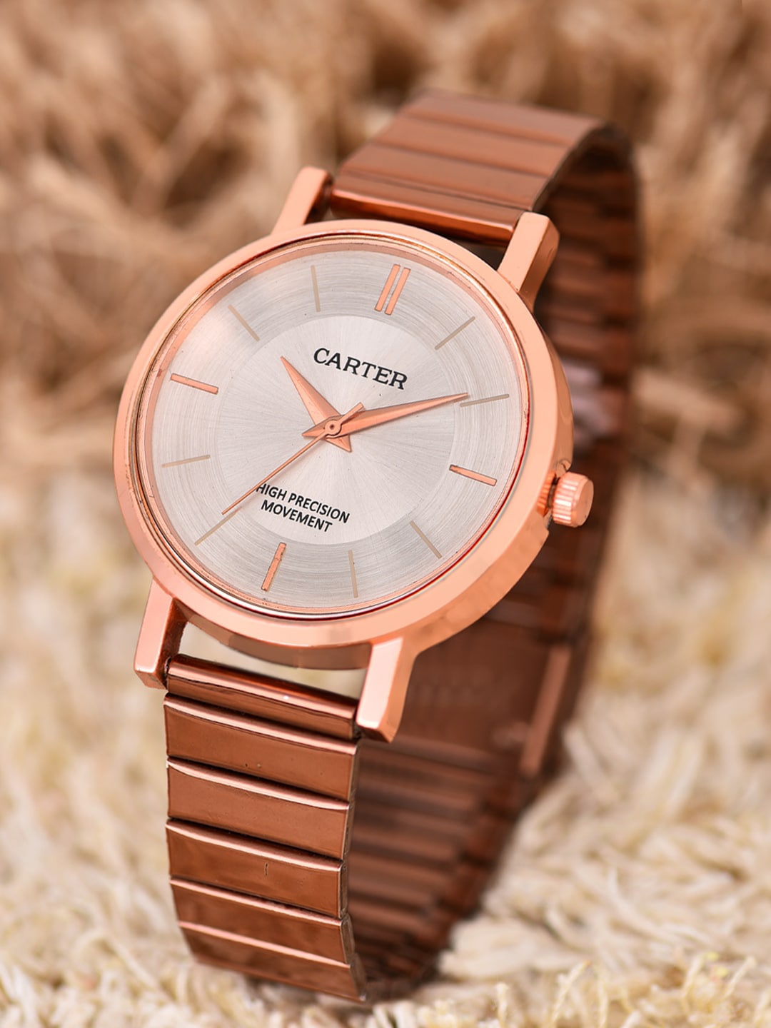 

Sandy D Carter Women Silver-Toned Dial Analogue Watch Sandy D Carter-82-RG-SL, Copper