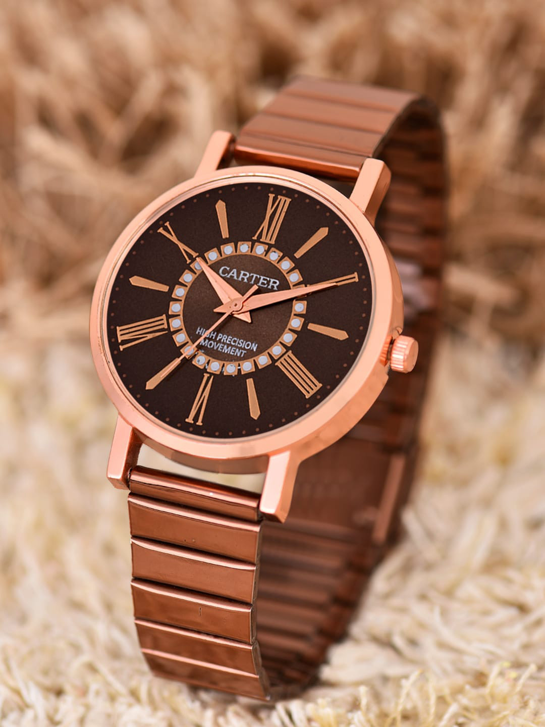 

Sandy D Carter Women Patterned Dial Analogue Watch Sandy D Carter-81-RG-BR, Copper