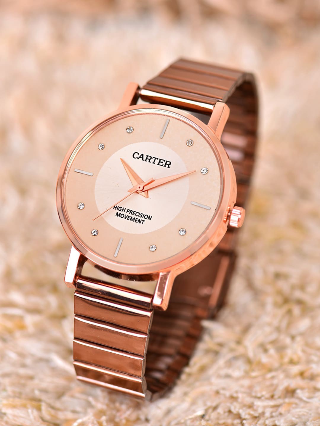 

Sandy D Carter Women Embellished Dial Analogue Watch Sandy D Carter-84-RG-RG, Copper