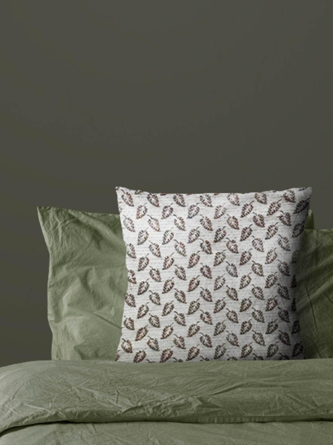 

Just Home Cream & Gold-Toned Embroidered Square Cushion Cover