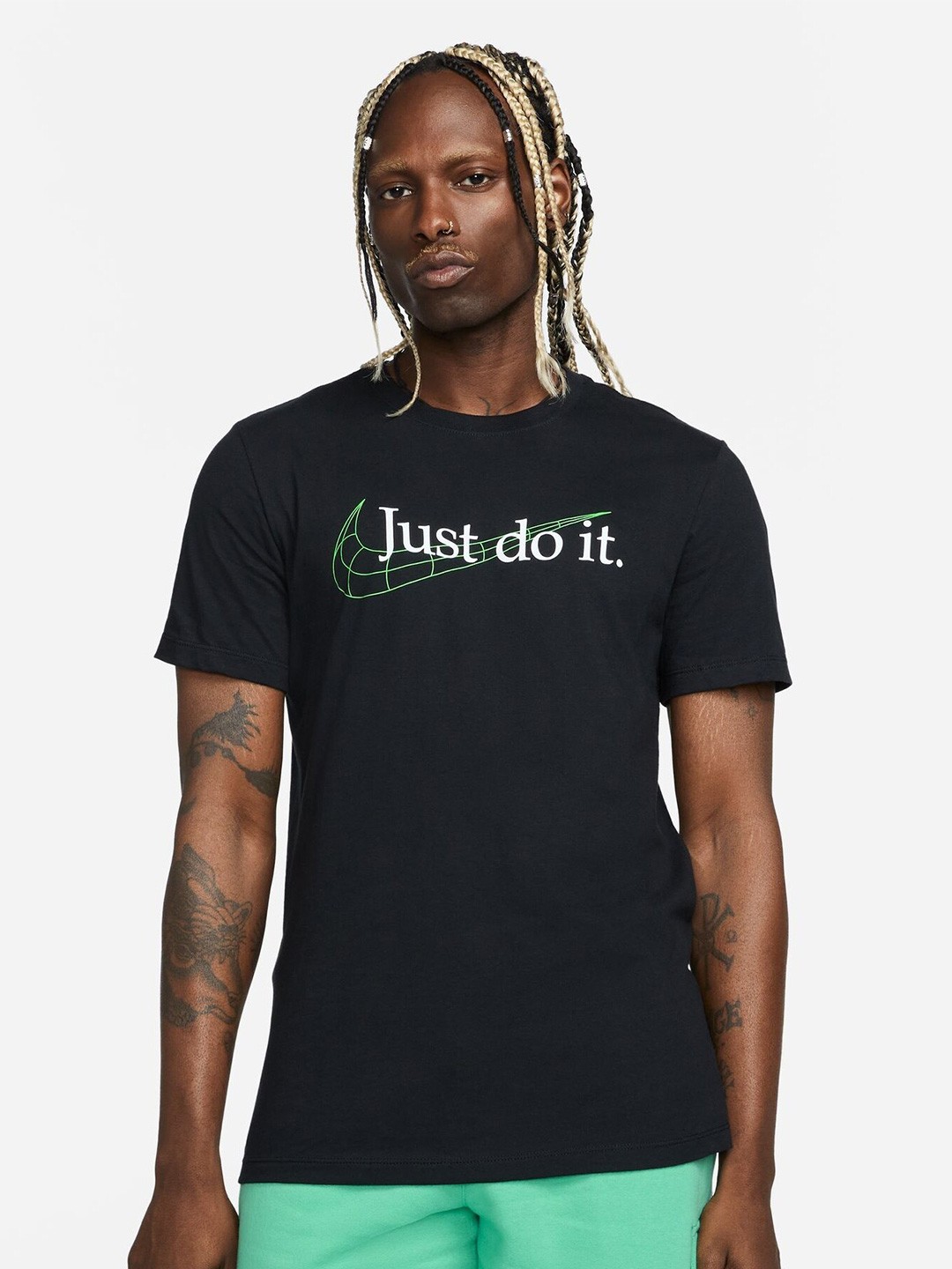 

Nike Typography Printed Round Neck Tshirts, Black