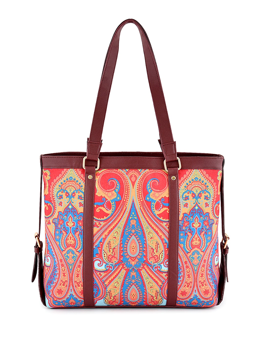 

Anouk Ethnic Motifs Printed Structured Shoulder Bag, Brown
