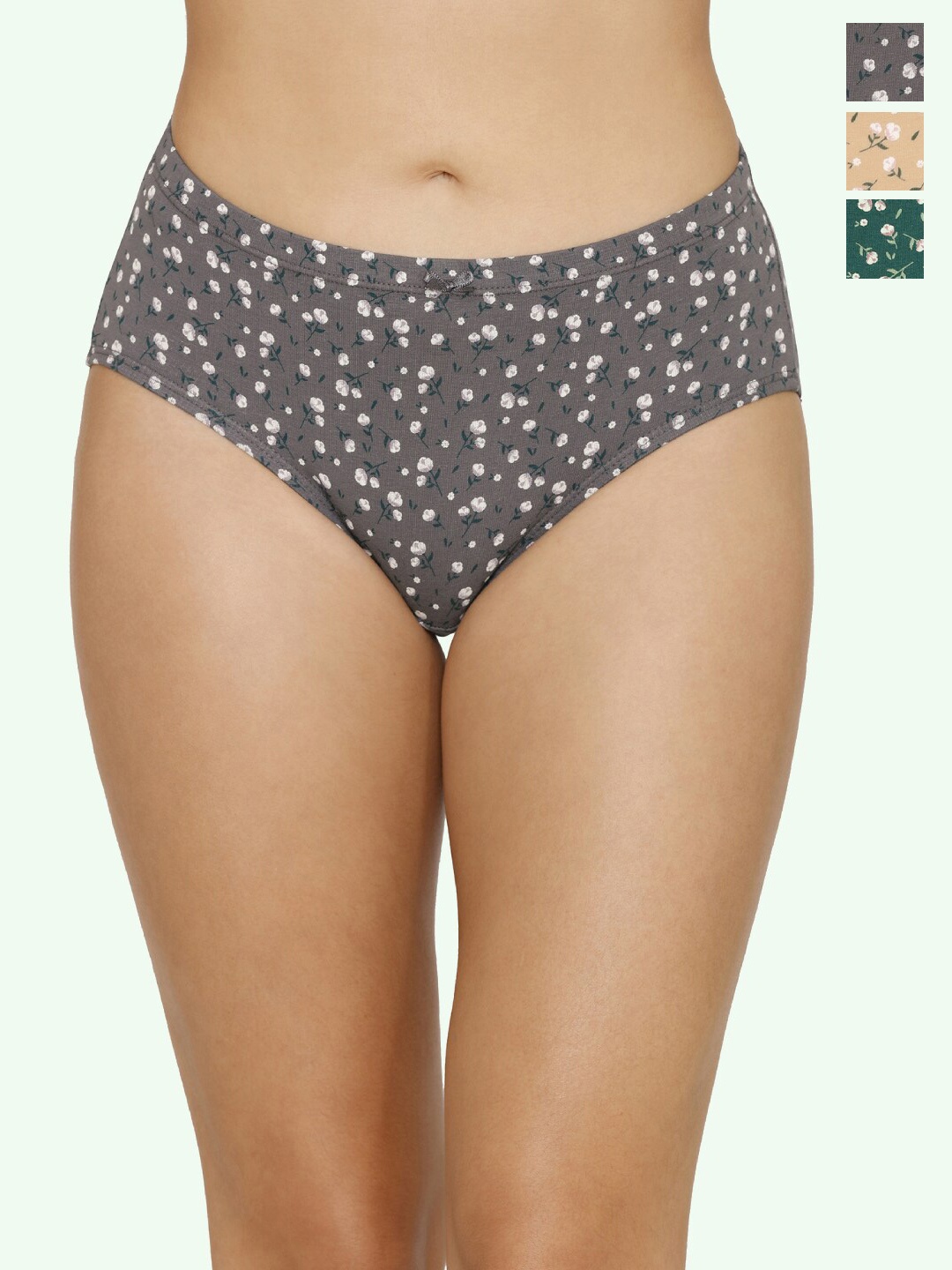

Amante Pack Of 3 Printed Hipster Briefs, Green