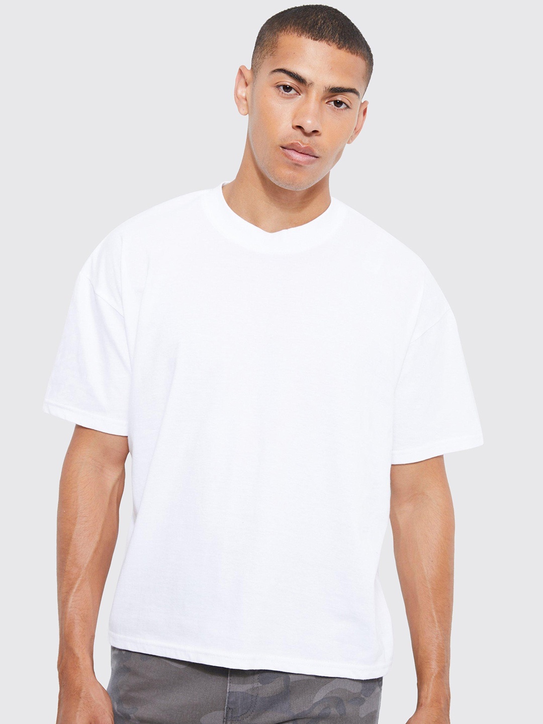 

boohooMAN Pure Cotton Boxy T-shirt, White