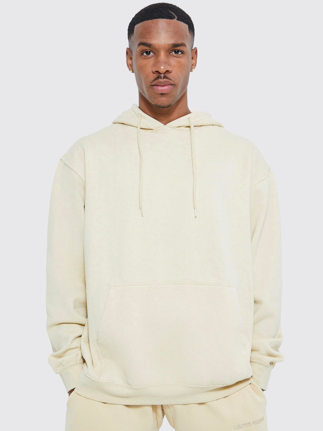 

boohooMAN Oversized Hooded Sweatshirt, Cream