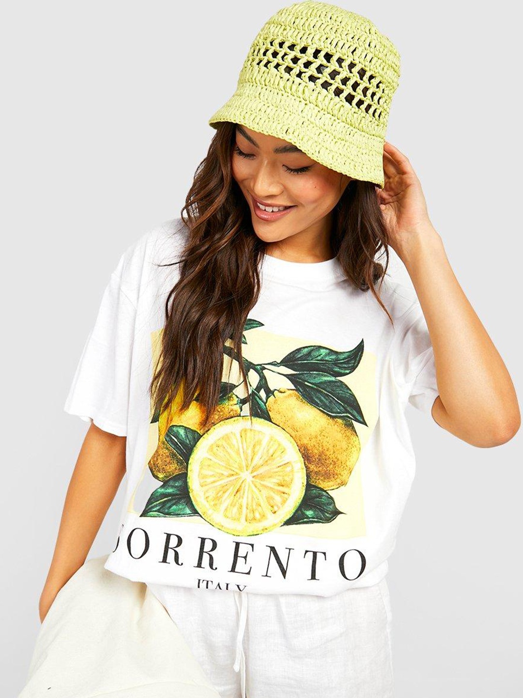 

Boohoo Printed Drop-Shoulder Sleeves T-shirt, White