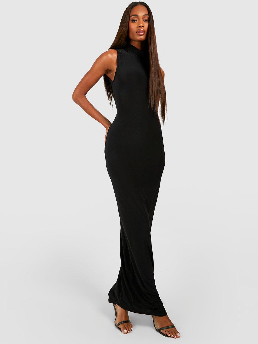 

Boohoo Solid Maxi Dress, Black