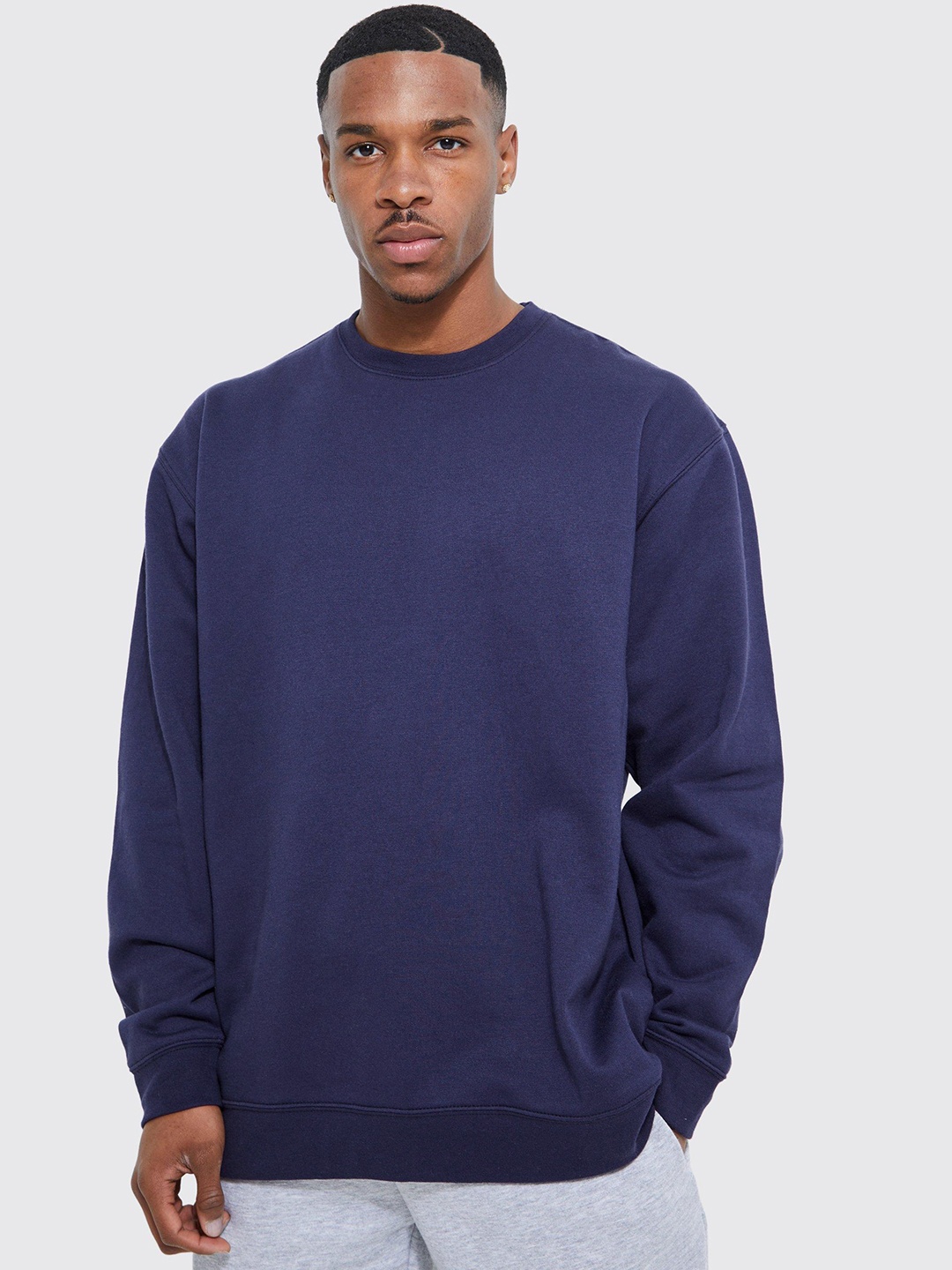 

boohooMAN Oversized Basic Sweatshirt, Navy blue