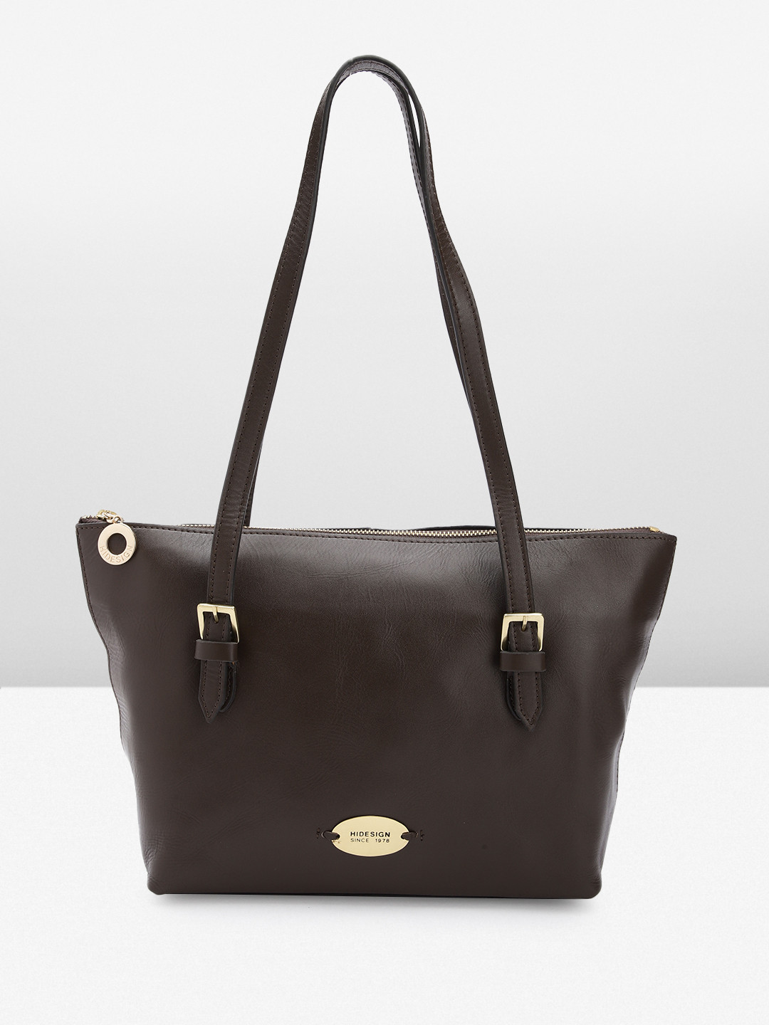 

Hidesign Leather Structured Shoulder Bag, Coffee brown