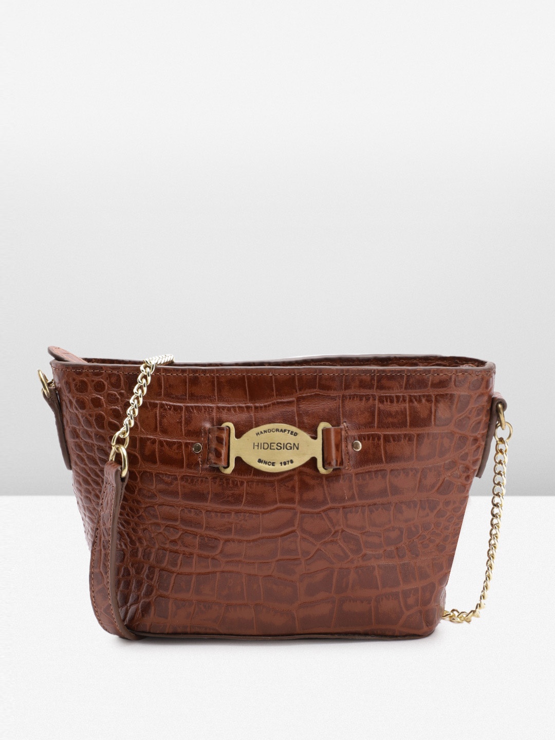 

Hidesign Leather Structured Sling Bag, Brown