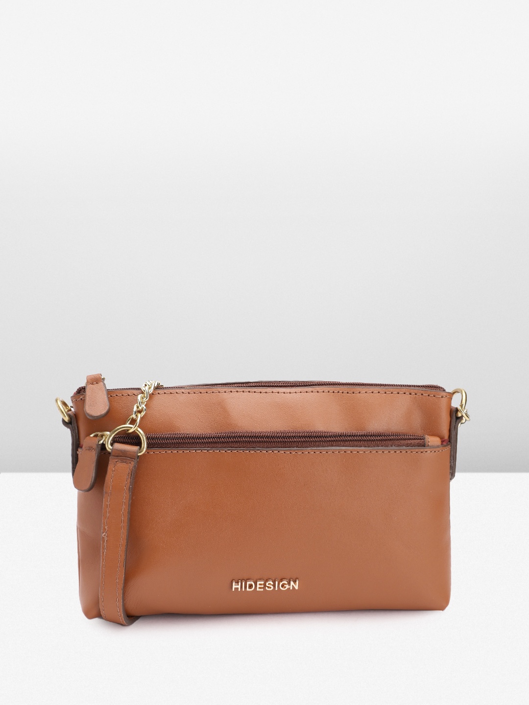 

Hidesign Leather Structured Sling Bag, Brown